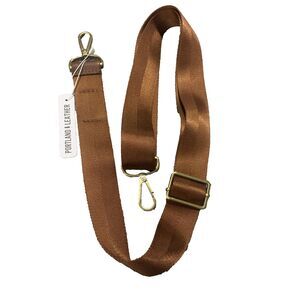 Portland Leather Goods Extra Strap Brown Swivel Clasps Crossbody Adjustable NWT